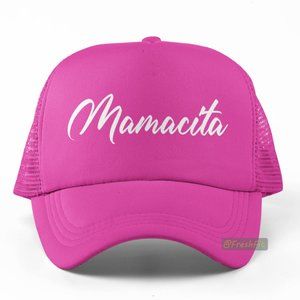 🆕Mamacita Foam Trucker Hat Mesh Snapback Cap Hot Pink